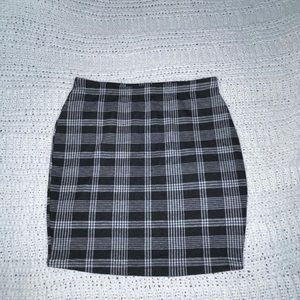 Tight plaid mini skirt